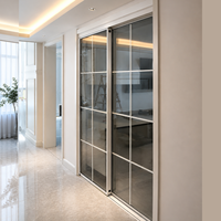 Portes coulissantes étroites en aluminium sur mesure, fenêtres à double vitrage, fenêtres coulissantes en aluminium à rupture de pont thermique pour balcon et villa