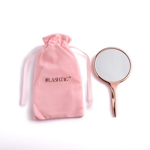 Espejo de Mano Redondo Personalizado de Metal Vintage con Adhesivo Epoxi Color Oro Rosa y Logotipo - Product Image 2