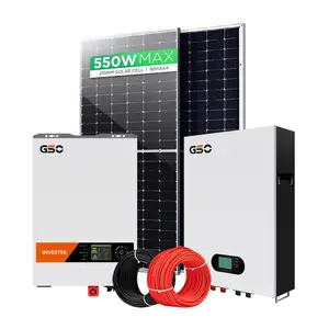 GSO 5KW solar panel system kit 10KW 15KW 20KW 30KW hybrid off grid power solar system with lithium ion battery