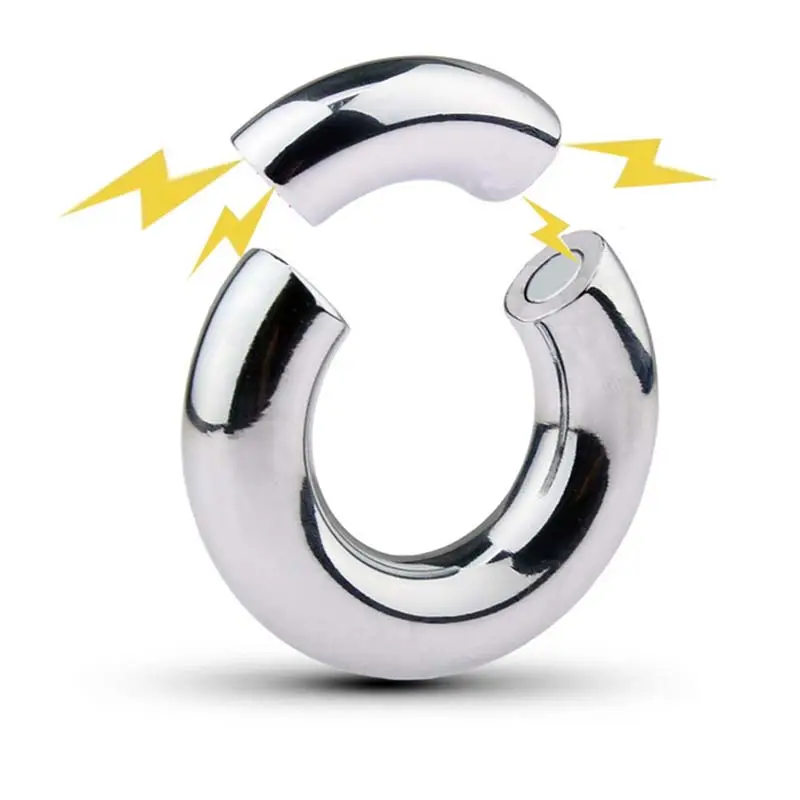 Anelli per il rubinetto in acciaio inossidabile Dick scroto Bondage barella magnete in metallo morsetto per anello del rubinetto dispositivo di castità maschile per uomo