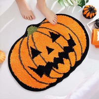 Keset Kamar Mandi Anti-Selip Ramah Lingkungan Desain Bunga Halloween dengan Lapisan Mikrofiber dan TPR