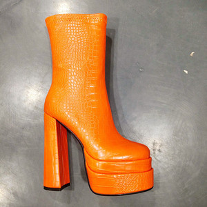 Bottines à talon épais tendance de couleur vive pour femmes, plateforme, taille 43 - Product Image 3