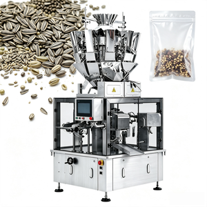 Automatic Vacuu Rotary <b>Coffee</b> Beans Pouch Filling Packaging Zipper Stand up Plastic Kraft Paper Premade Bag Packing Machine - Product Image 1