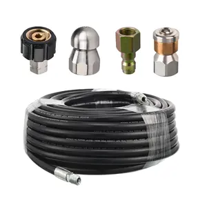50 Ft Rotating Sewer Jetter Nozzle Pressure Washer Sewer Jetter Kit 1/4 Inch Drain Cleaning Jetting Kit