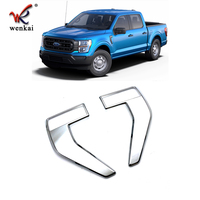 Chrome D'ABS de Panneau de Feuille Avant Évent Couvercle de Garde-Boue Feuillage Cadre Décoratif Pour Ford F-150 2021 Accessoires de voiture