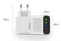 Chargeur portable rayé Surfa à 3 ports avec affichage numérique, chargeur mural USB pour téléphone portable