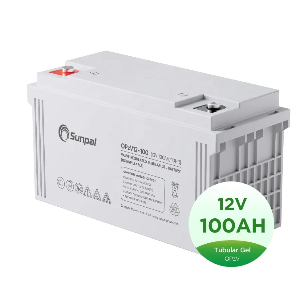 Ampère Tijd Opzv 12V 100ah 160ah 180ah 200ah Diepe Cyclus Buisvormige Gel Onderhoudsvrije Batterij