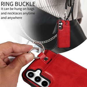 Funda de Cuero con Ranuras para Tarjetas y Anillo para <span class=keywords><strong>Samsung</strong></span> <span class=keywords><strong>Galaxy</strong></span> S25 S24 S23 Ultra S22 Plus S21 FE A12 4G A13 <span class=keywords><strong>5G</strong></span> A14 A52 A72 - Product Image 3