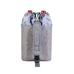 Décorations de Noël CustomFactory, motif à carreaux imprimé, col en fourrure, housse pour bouteille de vin, pour la décoration de la maison pendant les fêtes - Product Image 2