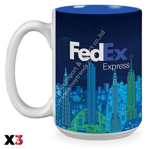 15 Oz. 15oz. Tasse à café en céramique El Grande Giant blanc brillant deux tons couleur enveloppante grande sublimation photo - Product Image 3