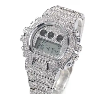 Multifunctionele G Stijl Shock Digitale Heren Horloges Top Luxe Merk Led 18K Vergulde Hiphop Mannelijke diamant Horloge