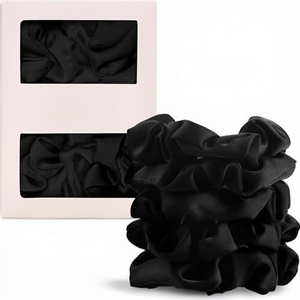 Chouchous 100% Soie de Mûrier Pure, Plus de 3 cm, Élastique à Cheveux en Soie Naturelle Brillante pour Femme - Product Image 1