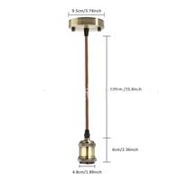 Douille de lampe E27/E26 en bronze, luminaire suspendu, plafonnier, lustre décoratif vintage