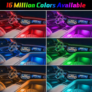 Universal 12V 6-in-1 Smart RGB Interior Ambient Light Strip Car Atmosphere Symphony LED Lighting - Product Image 4
