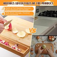Planche à découper en bois durable à prix avantageux, grande planche à découper en bambou antidérapante pour légumes et viande