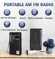 Multiband-Funkempfänger mit Hoher Empfindlichkeit 3 Bänder für FM/AM Transistor-Taschenradios mit Rückenclip Taschenradio