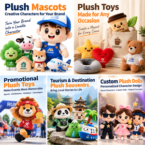 Mascotte en peluche personnalisée de 25 cm avec logo brodé, personnage d'entreprise pour la promotion des compagnies aériennes, des coursiers et des entreprises d'énergie - Product Image 5