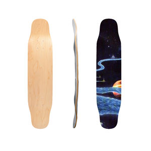 Skateboard personnalisé 9.25x45 pouces, Skate avec imprimé de motif Floral, de galaxie, rétro - Product Image 6