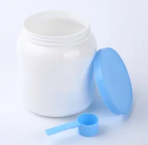 Vaso vuoto in plastica a bocca larga da 1000cc per proteine del siero di latte in polvere grandi contenitori proteine polveri 500 grammo 1 kg 2 kg e 5 kg