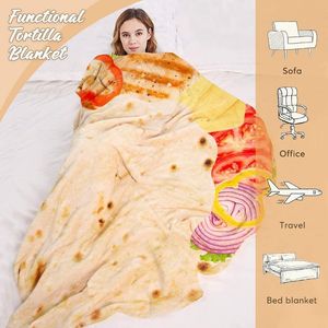 Manta de Franela Redonda, Suave y Divertida con Diseño Personalizado de Pizza, <span class=keywords><strong>Burrito</strong></span> Mexicano o Tortilla, en Oferta - Product Image 5
