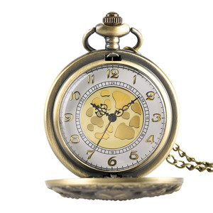 <span class=keywords><strong>Orologio</strong></span> <span class=keywords><strong>da</strong></span> <span class=keywords><strong>Tasca</strong></span> <span class=keywords><strong>Vintage</strong></span> con Catena FOB, Stile Antico Bronzo, Design a Polpo Traforato, Movimento al Quarzo - Product Image 3