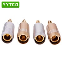 YYTCG 24K Plaqué Or Haut-Parleur Fiche Banane 4mm Fil Connecteur Fiches Bananes pour Musical HiFi Audio