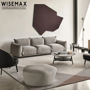 MUEBLES WISEAMX Combinación de sofá de pan de lujo ligero Juego de sofá acogedor de tela de soporte trasero de esponja de alta densidad para vestíbulo de apartamento - Product Image 6