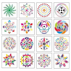 Ensemble de pochoirs Mandala pour la <span class=keywords><strong>peinture</strong></span> artistique, modèle de bricolage pour la décoration, <span class=keywords><strong>peinture</strong></span> <span class=keywords><strong>sur</strong></span> <span class=keywords><strong>bois</strong></span>, aérographe, roche - Product Image 1