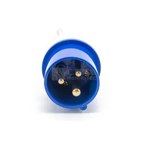 Steker Inggris 3 Pin industri 230V steker laki-laki biru 16A 3 P + E