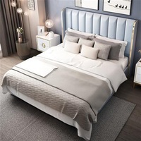 Lit king size en bois de luxe avec rangement, design de mobilier de chambre à coucher, vente chaude, nouveau
