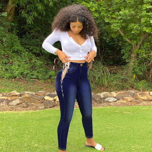 بنطلون جينز نسائي مثير بتصميم عصري مع شعار مخصص، ملابس نسائية أمريكية بعلامة تجارية مخصصة - Product Image 3