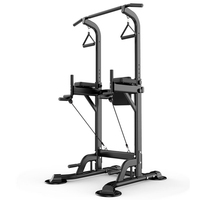 Tour de musculation multifonctionnelle en métal avec rack à squats, barres de dips et barre de traction pour entraînement de force