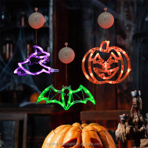 Fiesta de boda decoración de Halloween iluminación telaraña murciélago en forma de Led naranja ventosa Mini lámpara de noche - Product Image 1