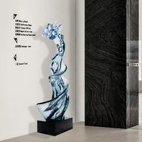 Sculpture d'art abstraite pour la décoration intérieure, sculpture en résine époxy transparente de forme irrégulière, décoration de centre commercial