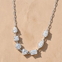 Nouveau design été 2026 – Collier pendentif en argent sterling 925 de luxe avec 3ex multiples diamants en forme de cœur et moissanite 1 carat