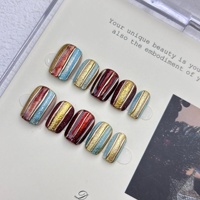 Cadeaux en dropshipping, patchs pour ongles HA, vente en gros, produit fini, manucure courte, autocollants pour ongles amovibles, faits à la main, portables