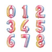 Cymylar 32 pouces dégradé couleur numéro ballon feuille dégradé couleur chiffres mariage bébé anniversaire orthographe Photo fête