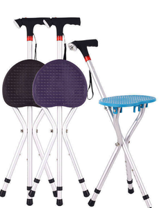 Canne de marche avec siège pour personnes âgées, avec lumière LED intégrée, canne de repos <span class=keywords><strong>portable</strong></span> pour la marche en extérieur et les voyages longue distance - Product Image 1