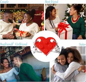 Porte-clés Cœurs Assortis en Briques, Cadeaux de Saint-Valentin <span class=keywords><strong>pour</strong></span> Couples, Amoureux, Breloques de Sac, Accessoires - Product Image 3