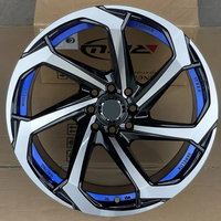 Jantes en alliage X-RIMS de haute qualité 17x9 8x100/114.3 10x100/114.3, finition noire usinée avec rebord sous coupé et lèvre bleue/noire/dorée