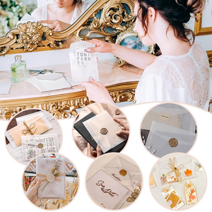 Tùy Chỉnh Vuông Lời Mời Phong Bì Túi Giấy Cho Đám Cưới Thiệp Chúc Mừng Thẻ Thủ Công Mỹ Nghệ Mờ Glassine Giấy Thấm Mỡ Túi Giấy - Product Image 6