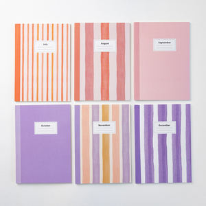 Set <span class=keywords><strong>di</strong></span> Agende Personalizzate A5 per 12 Mesi con Scatola, Design <span class=keywords><strong>a</strong></span> <span class=keywords><strong>Righe</strong></span> in Morbidi Colori Pastello, Ideali per Appunti, Pianificazione e Diario Quotidiano - Product Image 4