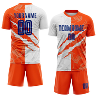 Maillot de football d'équipe personnalisé avec logo et nom du joueur, impression par transfert thermique, 100% polyester, imperméable, léger, respirant