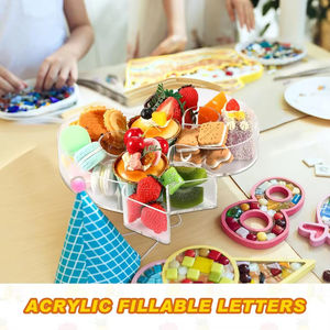 クリアアクリルキャンディーレターCharcuterieアルファベット充填可能ボックスカスタム3Dアクリルレターボックスパーティー用お菓子と食品 - Product Image 5