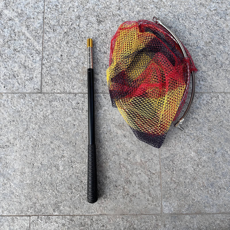 Black 1.5m rod +Round stainless steel Round net head