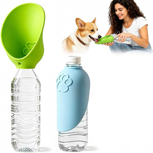 Silicone Dog <b>Water</b> Bowl Universal Portable Pet <b>Water</b> <b>Bottle</b> Adapter for Travel Walking Camping Outdoor - Product Image 2