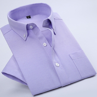 TKAN634 venta al por mayor camisa Oxford para hombre diseño Casual manga corta franela Chemise Homme 60% algodón transpirable para la temporada de primavera