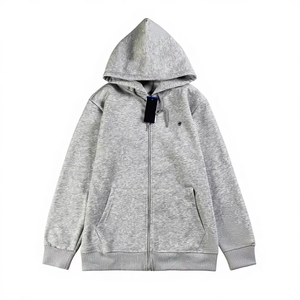 Felpa Sportiva da <span class=keywords><strong>Uomo</strong></span> con Cappuccio e Zip, Ricamo Cavallo Rosso, Cotone Puro, Vestibilità Ampia, <span class=keywords><strong>Taglie</strong></span> Forti, Alta Qualità - Product Image 4