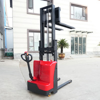 Chariot élévateur électrique à fourches, transpalette à pattes, chariot élévateur à fourches, 1,5 tonne, hauteur de levage de 5,5 m avec fourches réglables pour le levage de matériaux
