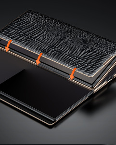 Custodia Magnetica in Pelle con Bordo Dorato e Motivo Coccodrillo per Samsung Z Fold 7, Compatibile con Samsung Z Fold 6 5 <span class=keywords><strong>4</strong></span> - Product Image 3